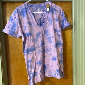 NWT Pink Victoria's Secret Cotton Tie Dye T Shirt Size XS 100% Cotton